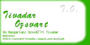 tivadar ozsvart business card